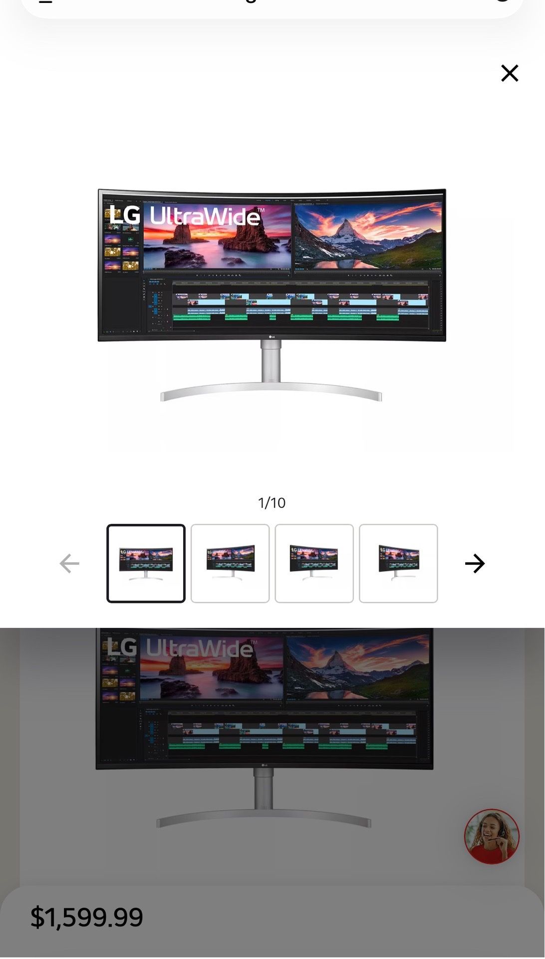 Like New LG 38WN95C-W 38 Inch UltraWide QHD+ IPS Curved Monitor with T - $699