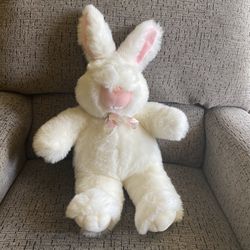 Vintage 1992 Gund 24" White Easter Bunny Rabbit with Bowtie Excellent Condition