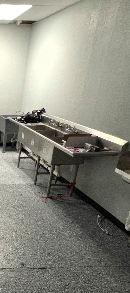 Stainless Steel 3 Bay Commercial Sink