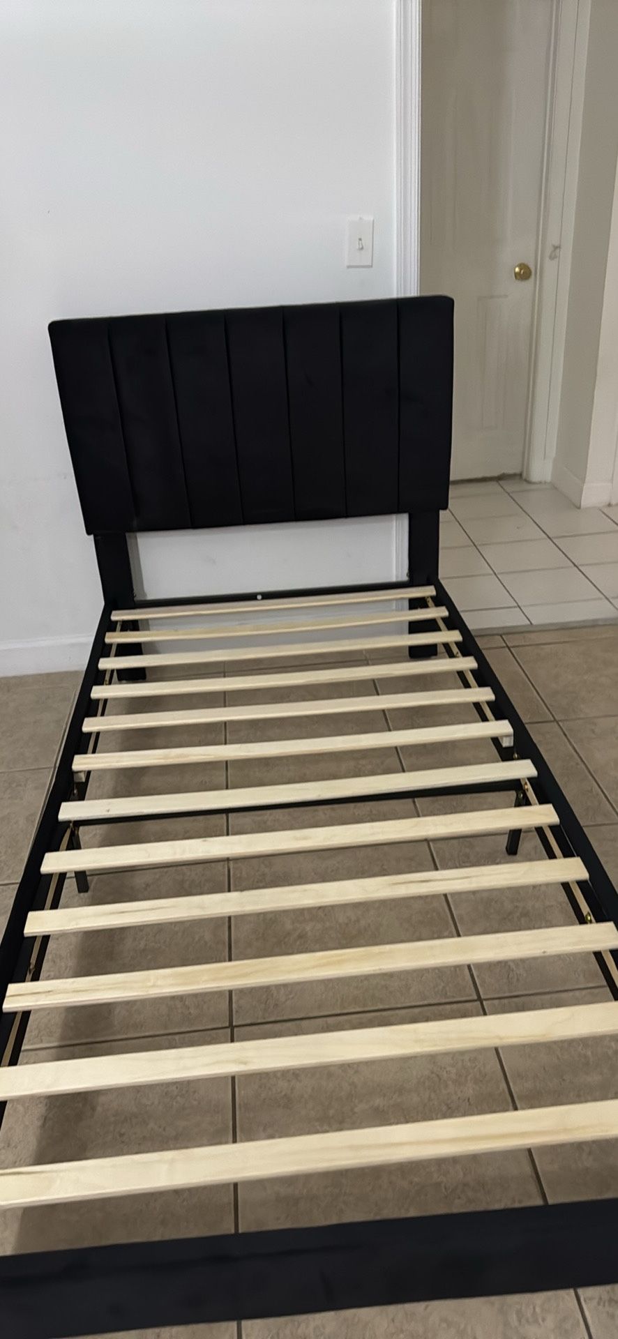 Black Soft Material twin bed