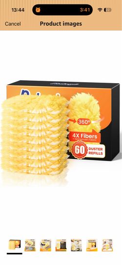 60 Count Heavy Duty Duster Refills for Swiffer, Multisurface 360° Duster Refills Only, Unscented Disposable Dusters for Cleaning with 4X Microfibers, 