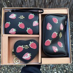 Coach Strawberry Purse Set 