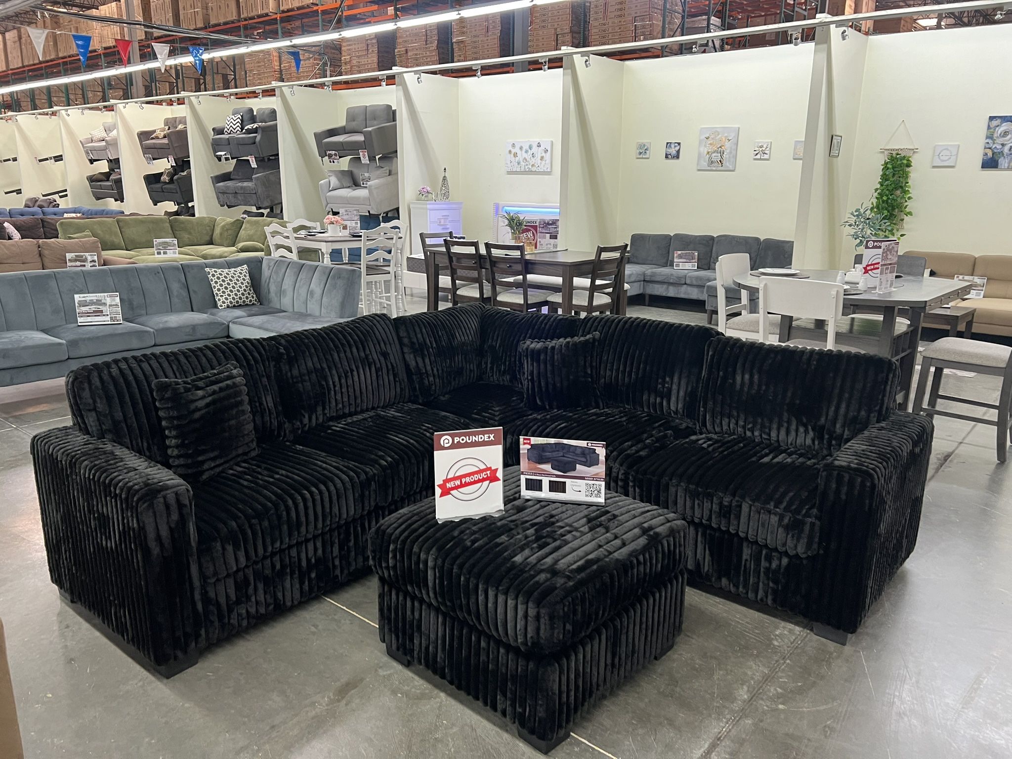 New Black Sectional