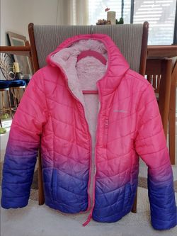 Eddie Bauer girls XL  hooded reversible puffer jacket