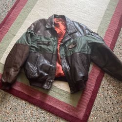 Leather Redskin Bomber Jacket 