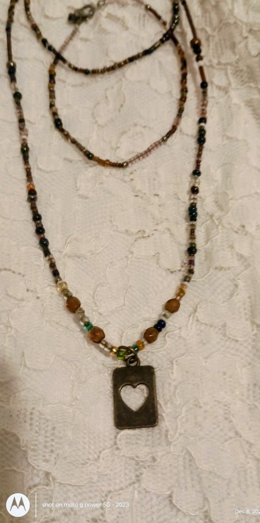 High Quality Glass Beads, Buy Heart Pendant Necklace For $3 Or Two Bracelets For $3