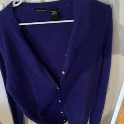 Moda International Purple Angora-Blend Cardigan – Size L