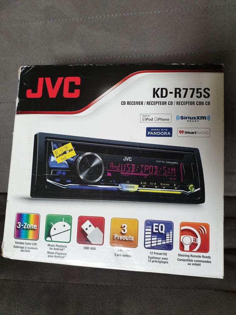 JVC Car Stereo Receiver CD, USB,AUX,AM,FM,iPhone, Android, Pandora