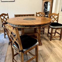 Real Wood & Stone Table & 4 chairs 
