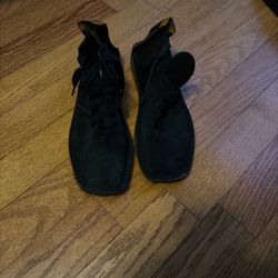 Black suede Clarks