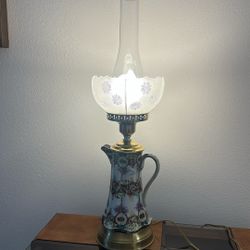 Refurbished Ceramic Coffee Pot Lamp Works Well 