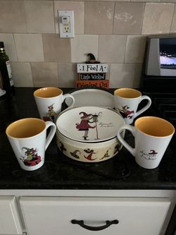 Halloween Witch Ceramic Mug and Plate Set