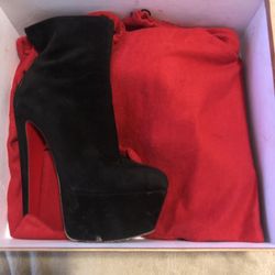 Christian Louboutin Black Suede Boot