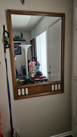 Large Mirror Brown Wood Mirror