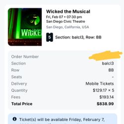 Wicked On Broadway Tickets 