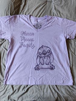 Purple Disney Stitch v-neck tee