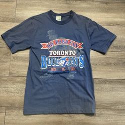 Vintage 90s Toronto Blue Jays Die Hard Fan Oversized Shirt Blue Size Small 1992 