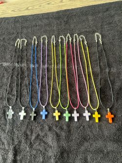 Stone cross pendant necklaces