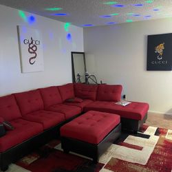 Red Couch Sectional (Wayfair)