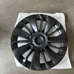 Tesla Model Y Hubcaps, 19 Inch Wheel Cover Wheel Hub Caps Fit for 2020-2024 Model Y, Matte Black Wheel Covers Replacement, 4pcs Rim Protectors Model Y