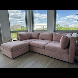 Joybird Daya Modular Sectional Sofa- Pink