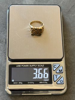10k Gold Chunky Nugget Ring, SZ 6.5, 3.6G