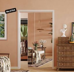 Sliding Closet Door, Perfect for 48"(Double 25") x 80" Opening, 1-Lite Mirror Aluminum Alloy Sliding Door Panel with Hardware Kit & Floor Guide, Finis