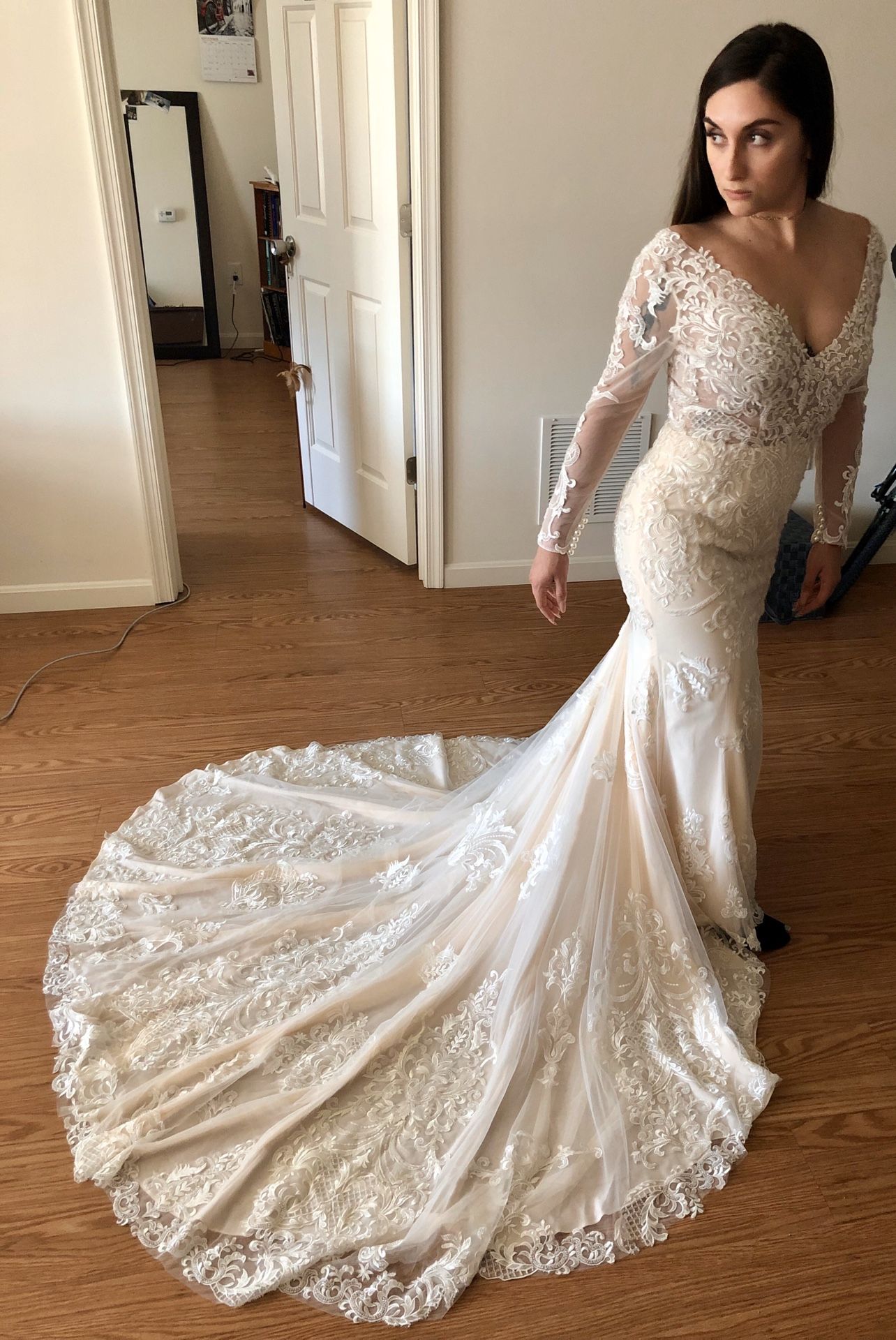 Lace mermaid wedding gown