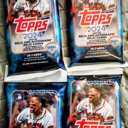 2024 Topps Series 1 Baseball Retail Fat Packs Lot Of 4 Packs Factory Sealed 