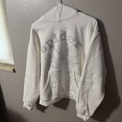 White Rhinestone sp5der Hoodie 