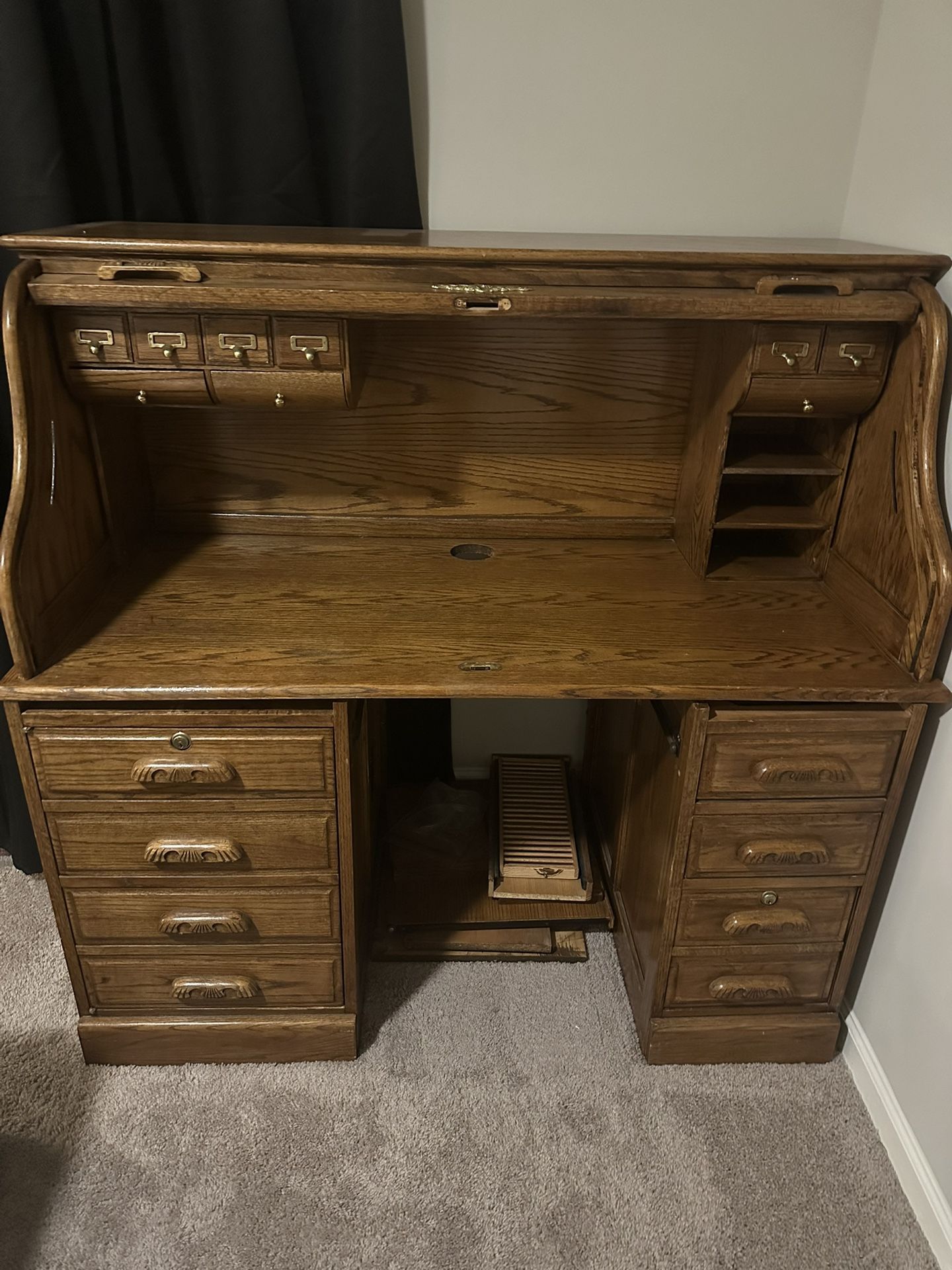 Roll Top Desk - Oak