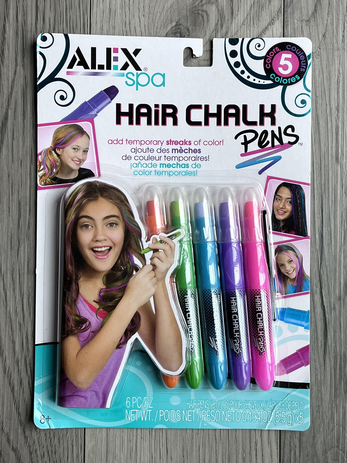 NEW-Alex Spa Hair Chalk Pens 5 Colors