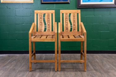 Pair of Rustic Mexican Counter Height Chairs - Solid Wood - Delivery Available