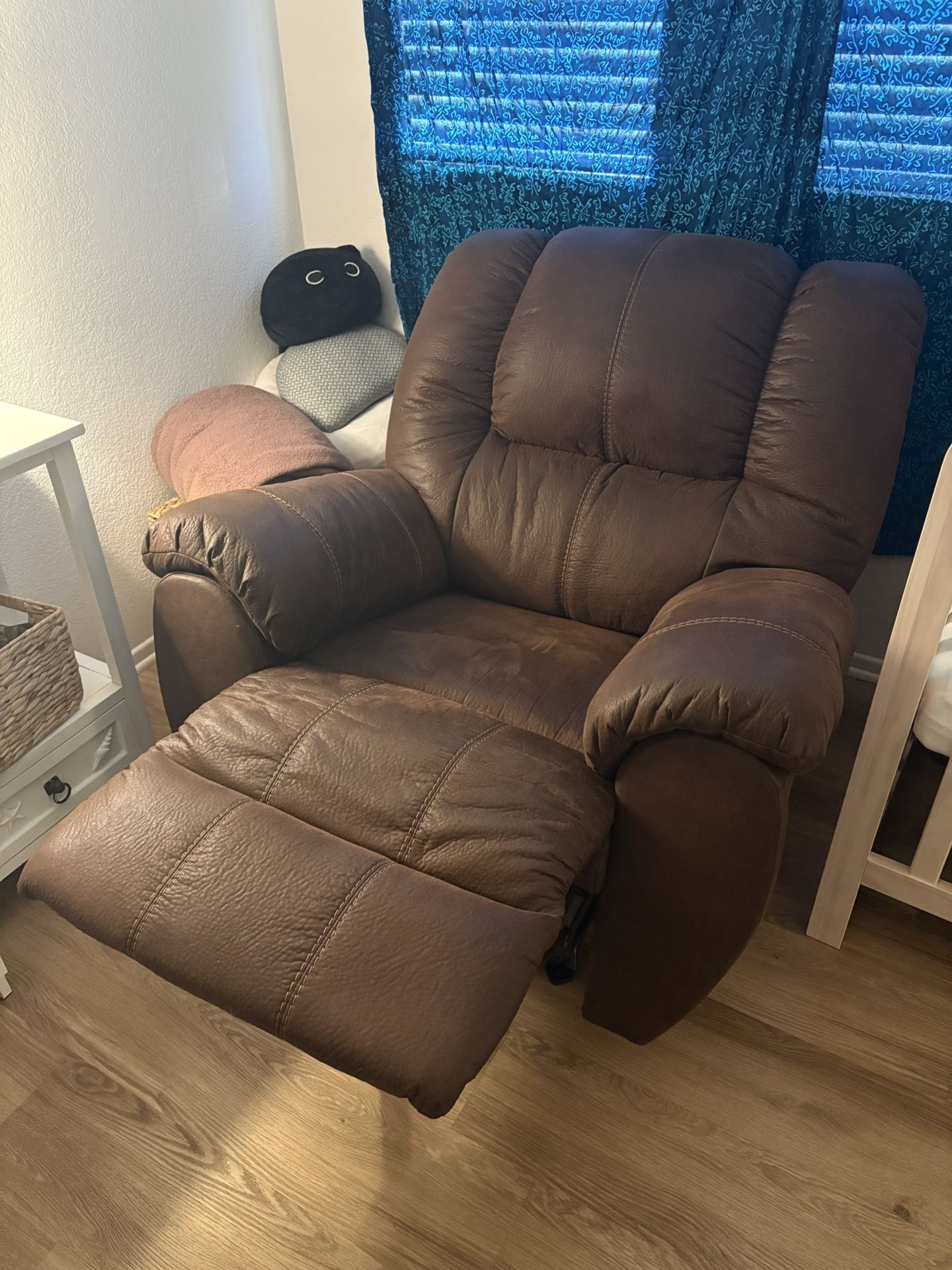 Brown Faux Leather Rocking Recliner