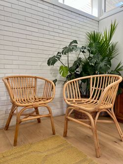 Vintage Style Modern Boho Rattan Chairs