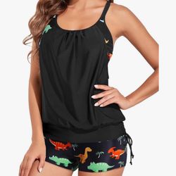 Yonique  Tankini Swimsuits for Women Tummy Control Size Large