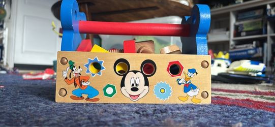 Disney Mickey Mouse Wooden Tool Box Toy Set