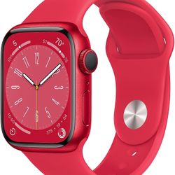 Brand New!!! In Box!!!  Apple Watch Series 8 [GPS 41mm] RED Aluminum Case  S/M. Retina Display, Water Resistant (HABLÓ ESPAÑOL)  