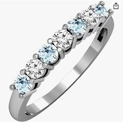 14k White Gold Aquamarine Ring