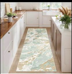 DEXDE 2x6 Runner Rug Washable Modern Abstract Non Slip Low Pile Throw Rugs
