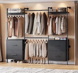 Clothing Rack with 4 Hanging Rods