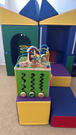 Wooden activity cube