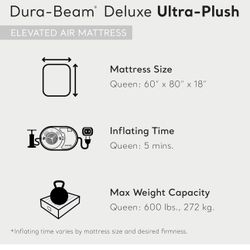 Queen Built In Pump Intex Air Mattress 