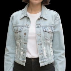 Vintage Crop Top Jeans Jacket 