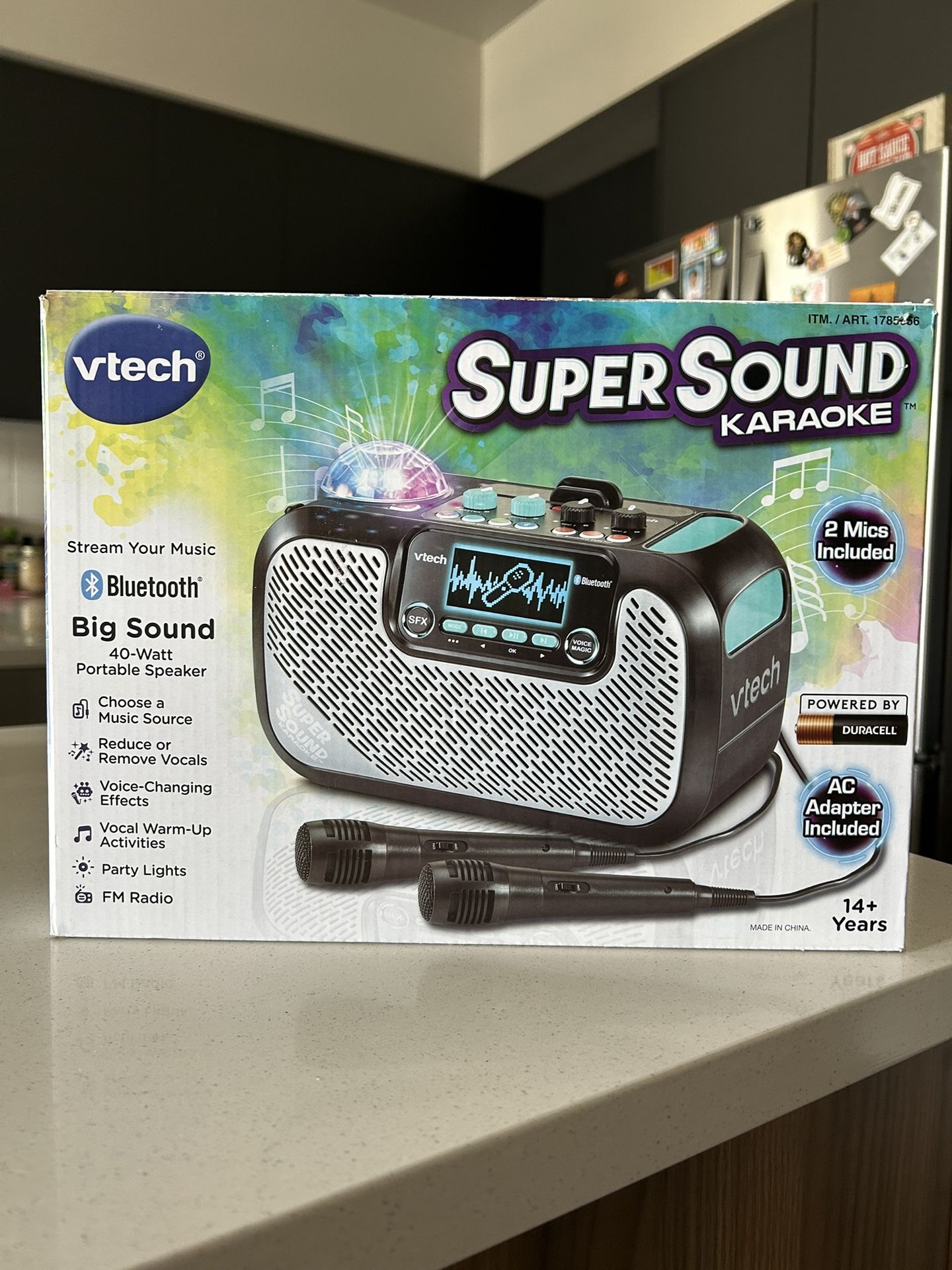 VTech Super Sound Karaoke Portable Bluetooth, 2 Mics Included, Party Lights