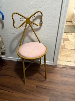 Vanity Chair Pink & Gold