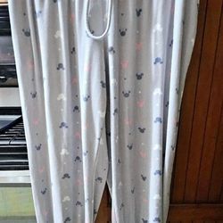 XL WOMANS DISNEY FLEECE MICKEY / MINNIE MOUSE LOGO PAJAMA BOTTOMS