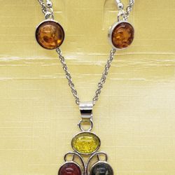 Amber Earring & Necklace Set