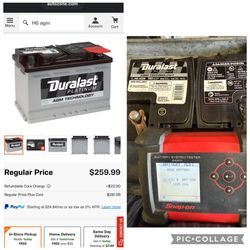 H6 duralast agm car battery