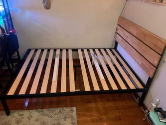 Full Wood Bed Frame($50) and Foam Bed ($70). Together $100